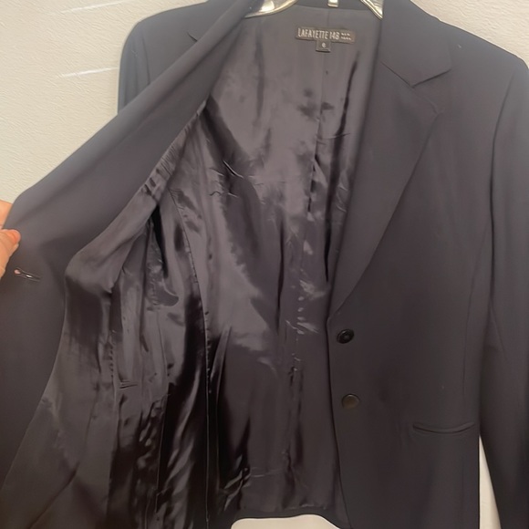 Lafayette 148 Perfect Navy 2 Button Blazer/Jacket Wool - Picture 12 of 12